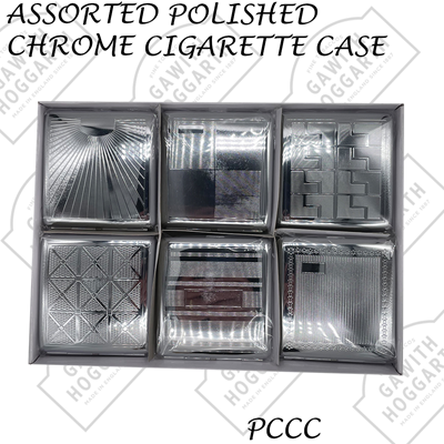 POLISHED CHROME CIGARETTE CASE (6 assorted)